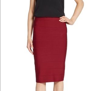 BCBG burgundy maroon stretch pencil skirt
